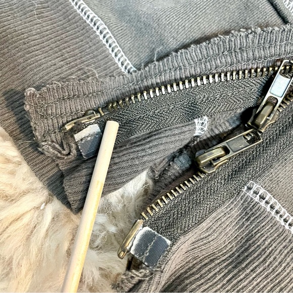 Free People Intimately Olive Patchwork Zip-Up Hoodie in Sz Medium - Picture 7 of 8